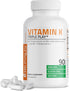 Bronson Vitamin K Triple Play | Full Spectrum Complex Vitamin K Supplement (K2 MK7, K2 MK4, K1) | 90 Capsules
