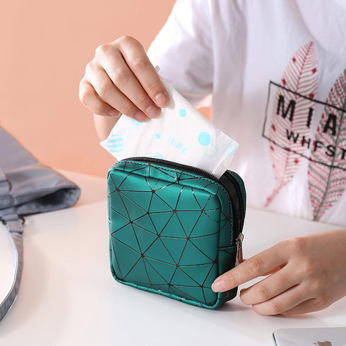 OWTING 2pcs Sanitary Napkin Storage Bag, Feminine Menstruation Pad Holder, Small Portable Menstrual Tampon Pouches