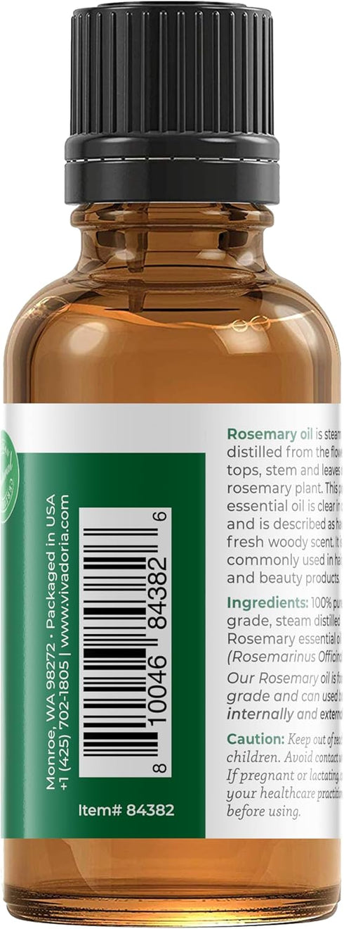 Viva Doria 100% Pure Moroccan Rosemary Essential Oil 30 mL (1 Fluid Ounce) - Undiluted, Food Grade