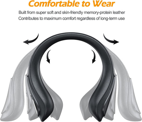 Portable Rechargeable Neck Warmer, Soft Leather Cordless Heated Scarf with 12 Heat Levels for Pain Relief