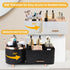 Makeup Organizer Countertop, 360 Rotating Brush Holder with Drawers, Large Capacity Skincare Organizer, Black