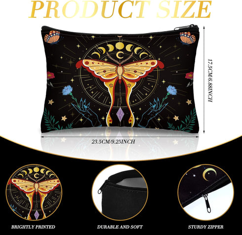 Kajaia 12 Pcs Butterfly Makeup Bag Christmas Butterfly Gifts for Women Canvas Cosmetic Bag for Women Zipper Butterfly Purse Cute Butterfly Bag Toiletry Travel Pouch Accessories Organizer for Women