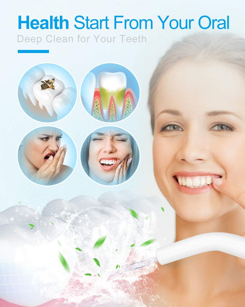 Nicefeel Cordless Water Flosser, 300ML, Portable USB Rechargeable Oral Irrigator, IPX7 Waterproof, 3 Modes, 4 Jet Tips,