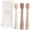 Moonkie Baby Oral Cleaner Kit, Toddler Toothbrush, Baby Tongue Cleaner for 3 Months+, 3 Pcs (Blush/Pale Mauve/Ivory)