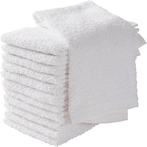 White Kitchen Towels: Pack of 12 Bar Mop Towels, 16x19 Inches 100% Cotton for Kitchen & Bar Cleaning
