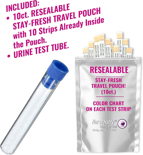 Nurse Hatty 160ct Ketone Urine Test Strips COMPLETE KIT | XL Strips | Urinalysis for Ketogenic, Low-carb, Paleo, Keto