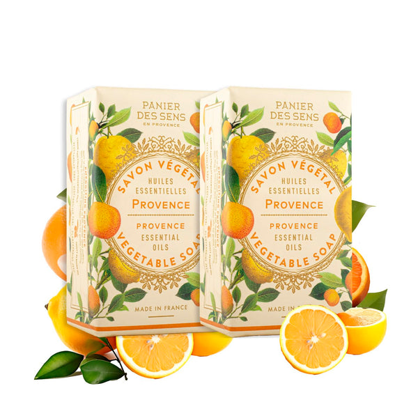 Panier des Sens Provence Bar Soap, Moisturizing Gentle Scented, Natural Soap with Sweet Almond, 2x5.3 oz