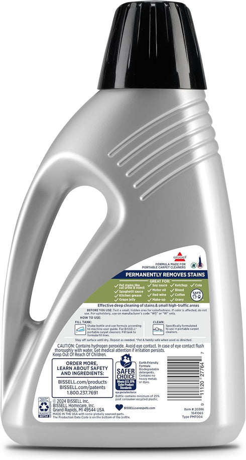 BISSELL Little Green OXY Spot & Stain Formula, 60 oz, 20386 for Portable Carpet Cleaners
