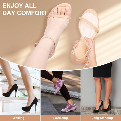 Ball of Foot Cushions, Metatarsal Pads for Women, Heel Grips for Pain Relief, Non-Slip Shoe Inserts for Loose Shoes