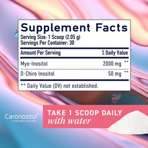 Myo-Inositol & D-Chiro Inositol Powder for Hormone Balance in Women, 40:1 Ratio, 2000mg Myo Inositol, 50mg D Chiro, 30