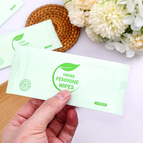 100 Pack Individually Wrapped Personal Hygiene Wipes, Feminine Wipes with Plant Extracts, Travel Essential