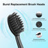YUNCHI Replacement Toothbrush Heads for Burst Electric Toothbrush, Soft Charcoal Bristles, 10 Count, Black