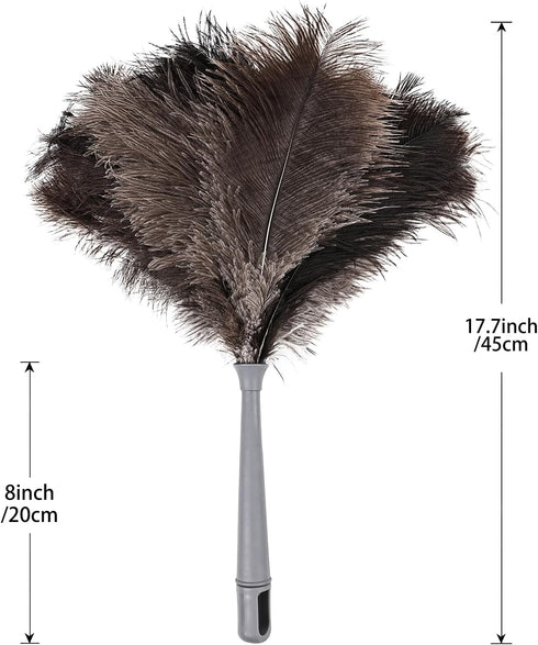 Keyboard,Home,Car,Office(17Inch,2Pack) Feather Duster-Genuine Ostrich Feathers,Anti-Static,Reusable Eco-Friendly