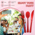 150 Pack Plastic Silverware, Disposable Cutlery Set Heavy Duty with 50 Forks, 50 Knives, 50 Spoons for Parties, Events
