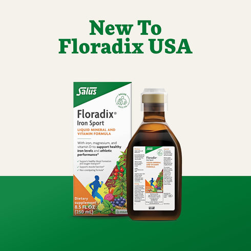 Floradix Iron Sport Liquid Mineral & Vitamin Formula - Daily Nutritional & Energy Support - Vegan & Non-GMO