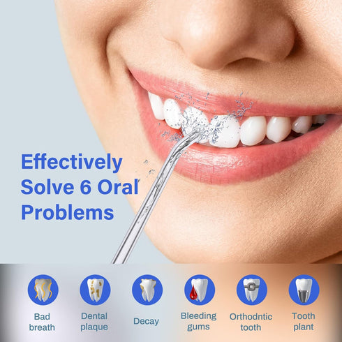 Water Flosser Cordless for Teeth, PONYFREE Mini Portable Oral Irrigator with 9 Pressure Modes, IPX7 Waterproof