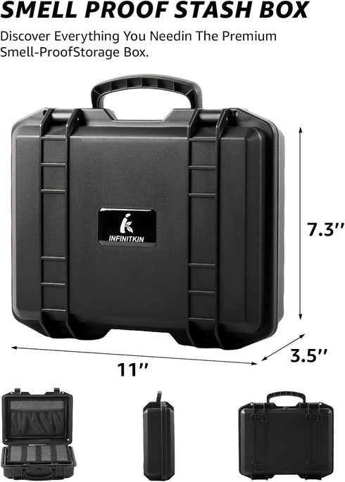 Large Smell Proof Box with Combination Lock, Waterproof, Dust Proof, Durable Stash Box for Travel and Home