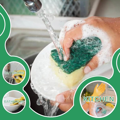 Kldnkig 24 Pack Kitchen Cleaning Sponges,Scrub Sponges,Non-Scratch Scrub Dish Sponge Safe on Non-Stick