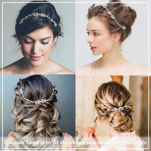 Unicra Wedding Crystal Hair Comb, Bridal Headpiece Accessories for Brides (Rose Gold)