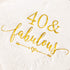 Crisky 40 and Fabulous Cocktail Napkins Gold for Women, 40th Birthday Decorations, 50Pcs, 3-Ply Supplies
