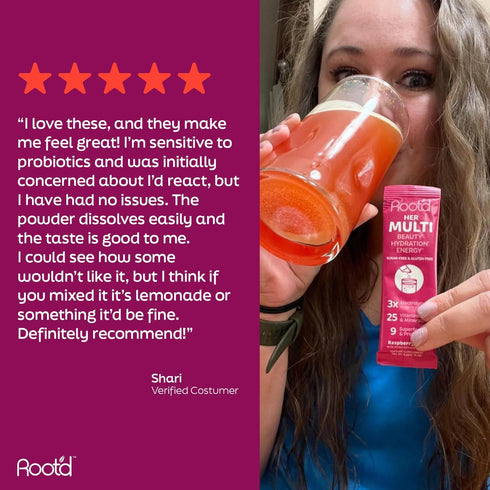 Root'd Multivitamin Powder for Women - 25 Vitamins & Minerals with 3X Electrolytes, 9 Organic Superfoods, Probiotics &