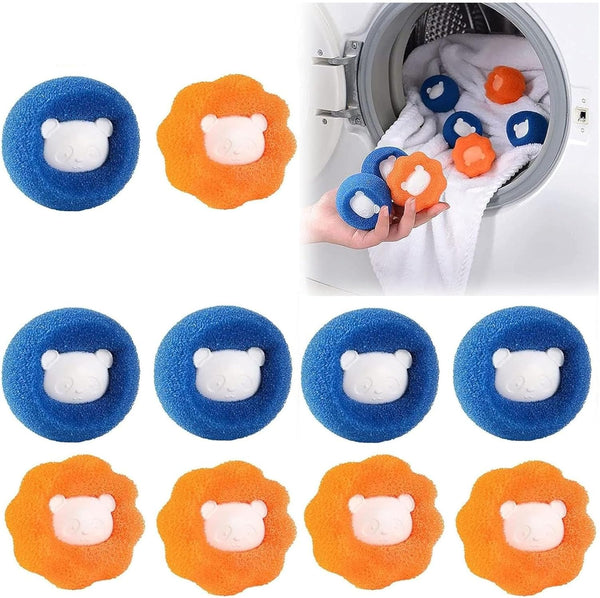 10 Pcs Box-Packed Pet Hair Remover for Laundry - Washing Machine Hair Catcher, Dryer Balls for Clothing Dog Cat Pet Fur