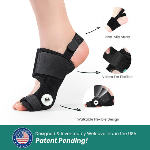 Welnove Bunion Corrector – Orthopedic Bunion Splint, Big Toe Separator Pain Relief for Women & Men, 2 Count