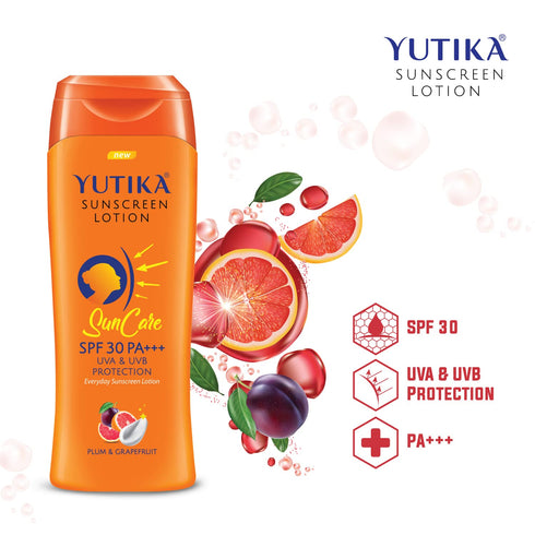 Yutika Sunscreen Lotion SPF 30 PA+++ for Women and Men, UVA & UVB Protection for Face and Body 100/3.53 Fl Oz