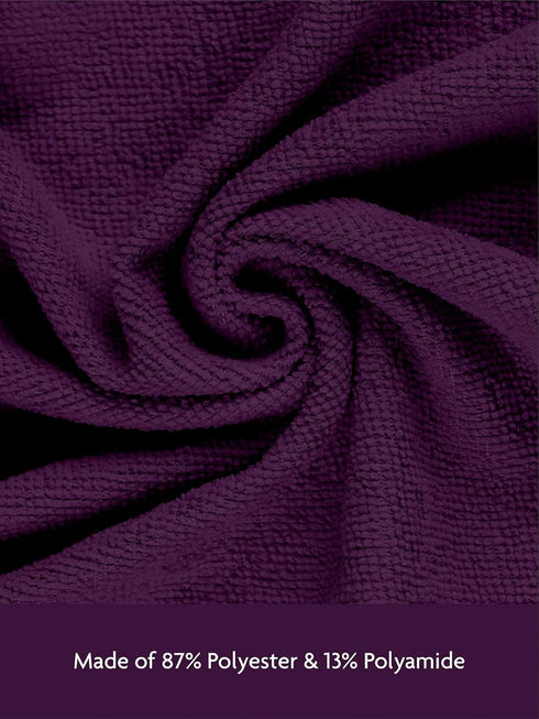 Microfiber Cleaning Cloth Roll, 75 Pack, Tear Away Towels, 12" x 12", Reusable Washable Rags in Dark Purple