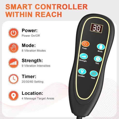 KNONNETD 8 Back Massager for Chair, Massage Seat Cushion with Heat, Lumbar Traction, Vibrating Motors Massager Chair