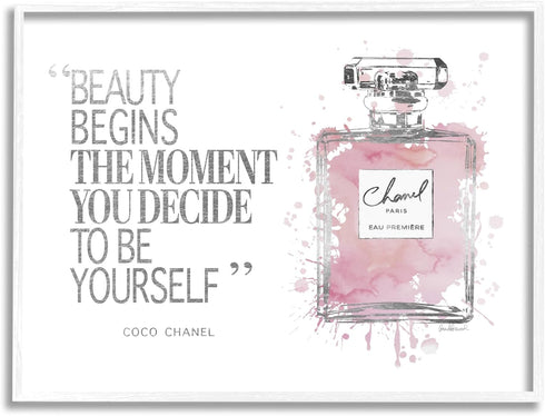 Stupell Industries Fashion Perfume Wall Art by Amanda Greenwood - 11 x 14 Pink Framed Design