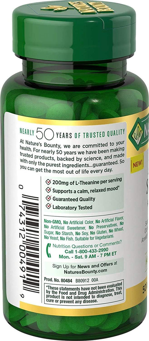 Nature's Bounty Anxiety & Stress Relief Ashwagandha Ksm-66 | 50 Count Tablets