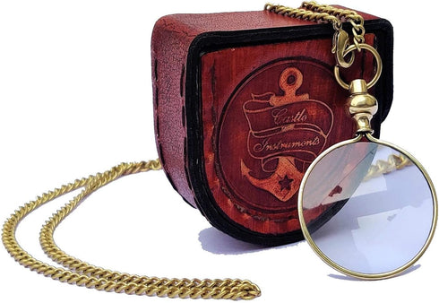 Magnifying Glass with Necklace Chain, Optical Monocle for Library Reading, Jewelry, and Fine Print