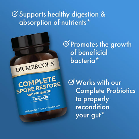Dr. Mercola Complete Spore Restore - 30 Servings (30 Capsules), SBO Probiotic, Supports Healthy Immune Function