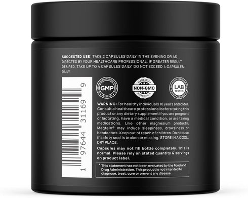 ELMNT Magnesium Threonate Triple Sleep Supplement - Apigenin, Theanine & Magtein - Natural Sleep Aid Capsules for Calm
