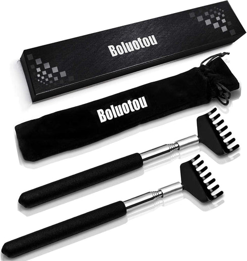 2 Pack Portable Extendable Back Scratcher, Stainless Steel Telescoping Back Scratcher with Beautiful Packaging