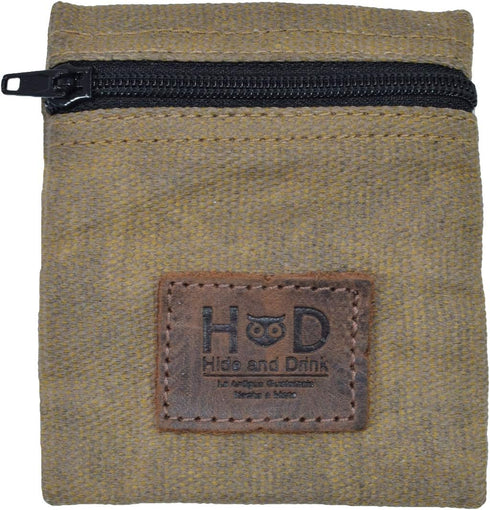 Hide & Drink, Water Resistant Waxed Canvas Condom Pouch, Change Valuables Tech