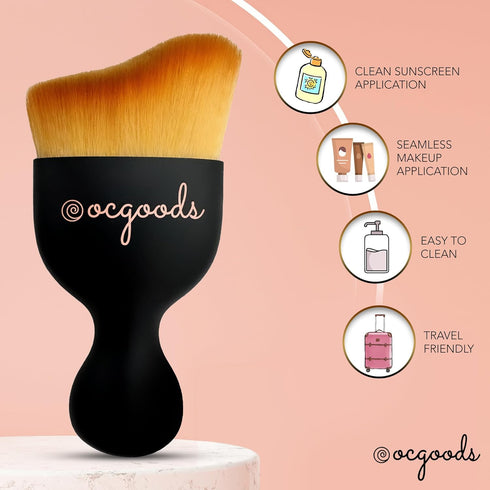 Skincare Angled Makeup Brush Applicator for Liquid Foundation, Sunscreen, BB Cream, Bronzer