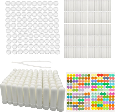 IFINTECHNO 100 Pcs White Refillable Nasal Inhalers, Eco-Friendly PP Plastic Personal Aromatherapy Inhaler