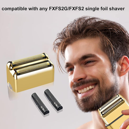 Replacement Foil and Cutter, Double Foil Shaver Head Compatible with BaBylissPRO Barberology FXFS2 Shaver