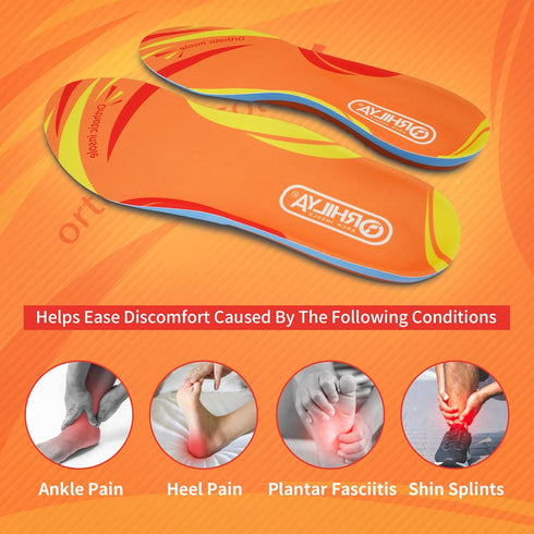 Arch Support Insert for Plantar Fasciitis Pain Relief, Orthopedic Insole for Men and Women, Gel Work Boot Shoe Insert