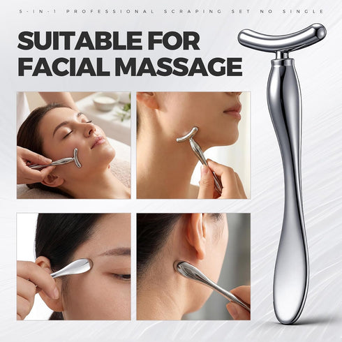 Outus 4 1 Set, Set in Stainless Steel Muscle Fascia Scraper Tool Gua Sha Muscle Scraper for Soft Tissue Mobilization