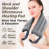 Microwave Heating Pad for Neck and Shoulders, 33 x 5" Moist Heat Pack, Reusable Herbal Nature Calming Portable Grey