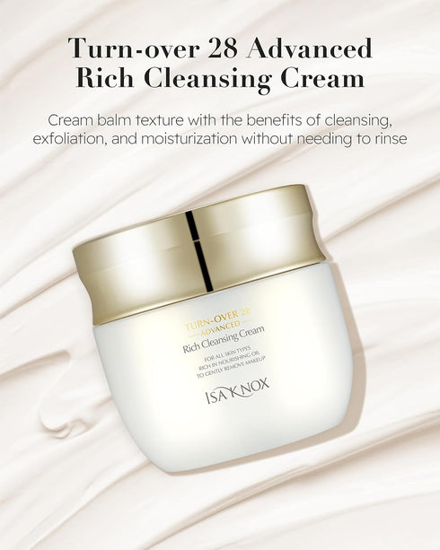 Isa Knox Turnover 28 Advanced - 6.8fl oz Rich Cleansing Cream, Nourishing Makeup Remover without Residue