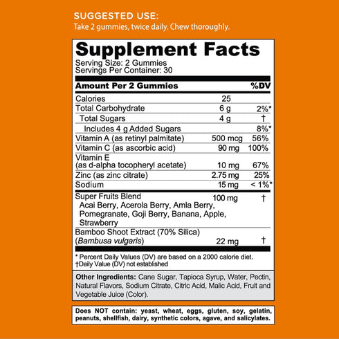 Gummy 120 Count Goli Nutritional Supplement, SuperFruits Beauty Vitamin - - Collagen-Promoting Ingredients - Mixed
