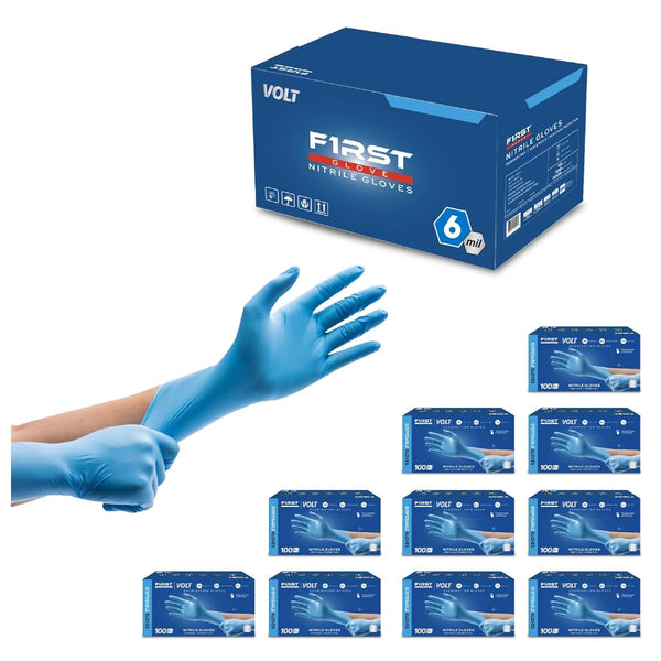Volt Small 100 Ct. Blue Nitrile Disposable Gloves, Food Safe Cleaning Gloves, Latex Free
