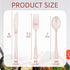 180PCS Rose Gold Plastic Silverware Set, Disposable Glitter Rose Gold Cutlery, Utensils Set Includes 60 Forks, 60 Spoons, 60 Knives, Party Utensils for Valentine's Day, Brithday, Wedding by DecorWoo