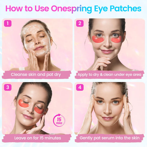 Under Eye Patches (24 Pairs), Upgrade Eye Gel Pads for Wrinkles, Puffy Eyes, Dark Circles, Natural Collagen