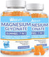 Sugar-Free Magnesium Glycinate Gummies 400mg with L-Threonate 200mg, Magnesium Gummies for Women and Men (2-Pack)