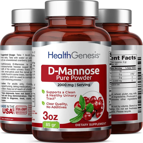 D-Mannose Pure Powder, 2000 mg, 3 oz, Supports Urinary Bladder Tract Health